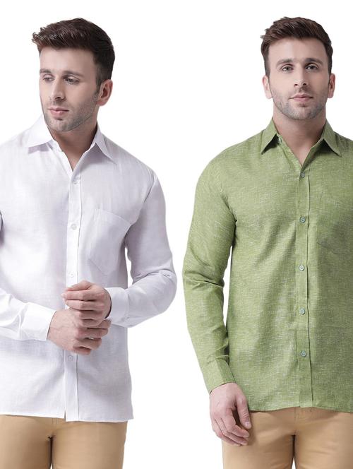 men pack of 2 self designed cotton casual shirt - 20355448 - Very Small Image - 1
