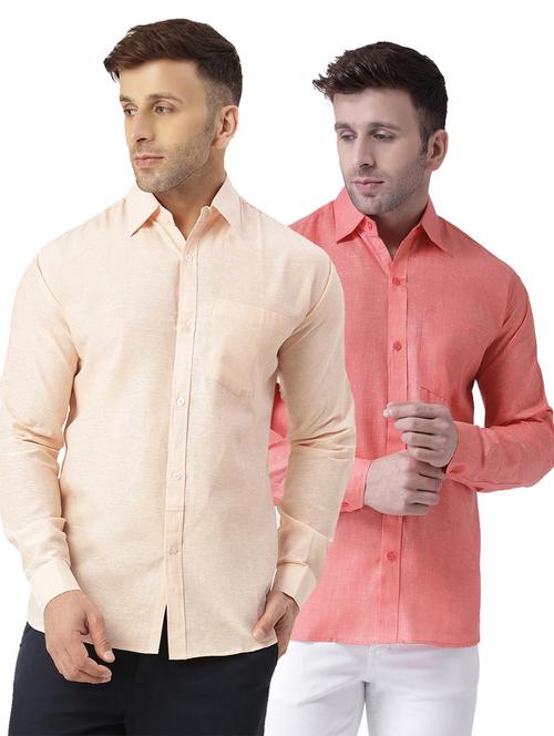 men pack of 2 self designed cotton casual shirt - 20355522 - Very Small Image - 1