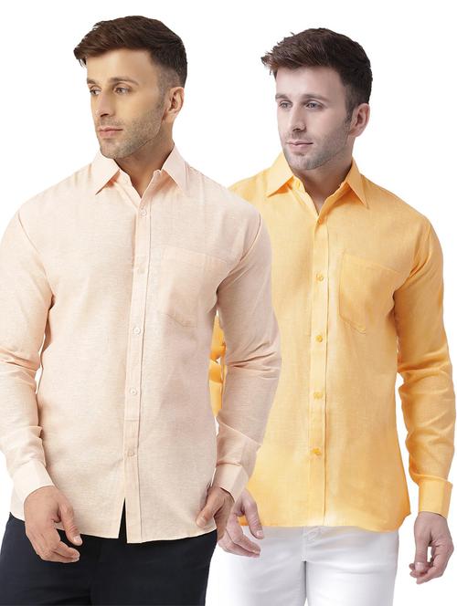men pack of 2 solid cotton casual shirt - 20355532 - Very Small Image - 1
