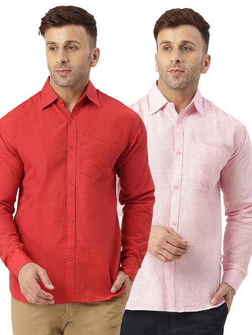 pack of 2 full sleeves solid casual shirts - 20355608 - Very Small Image - 1