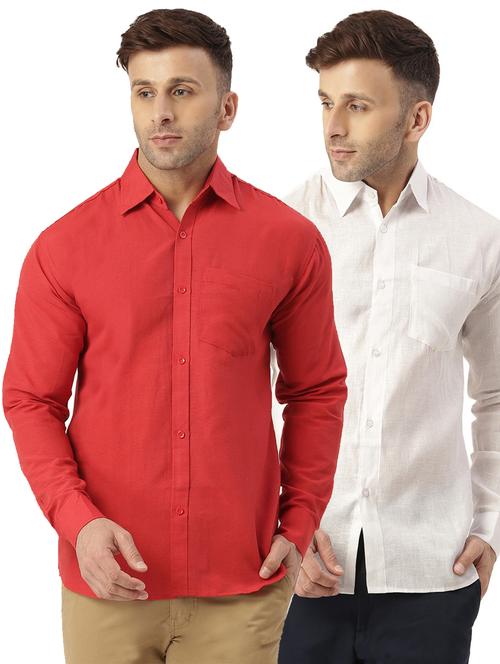 pack of 2 full sleeves solid casual shirts - 20355617 - Very Small Image - 1