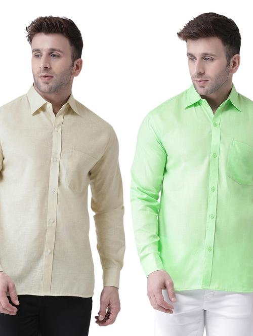 pack of 2 full sleeves solid casual shirts - 20355626 - Very Small Image - 1