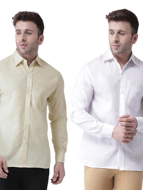 pack of 2 full sleeves solid casual shirts - 20355633 - Very Small Image - 1