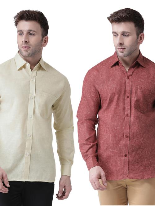pack of 2 full sleeves solid casual shirts - 20355636 - Very Small Image - 1