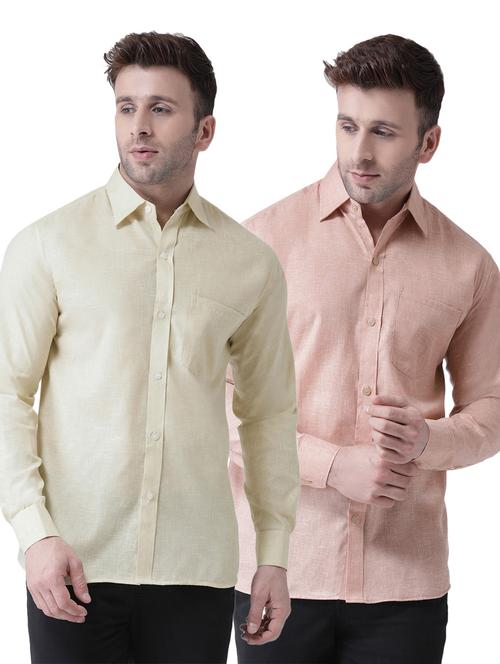 pack of 2 full sleeves solid casual shirts - 20355644 - Very Small Image - 1