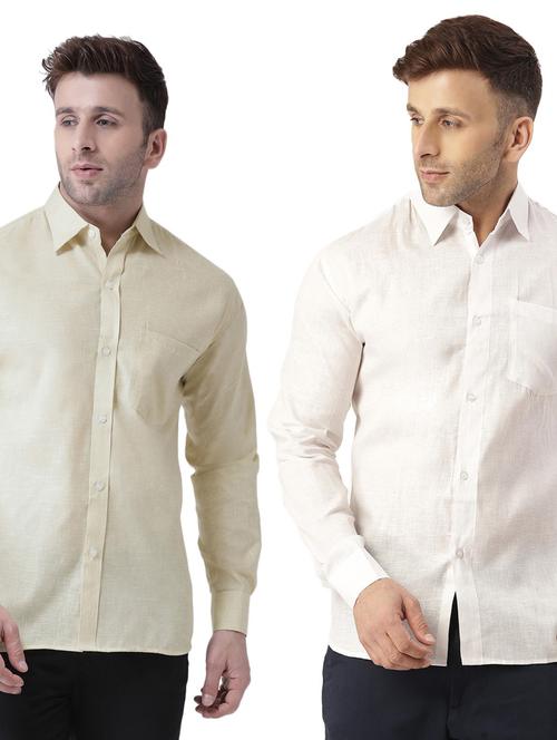pack of 2 full sleeves solid casual shirts - 20355650 - Very Small Image - 1