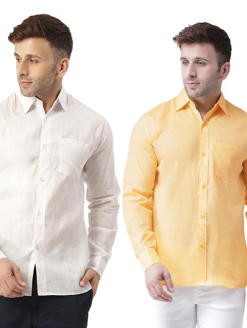 pack of 2 full sleeves solid casual shirts - 20355661 - Very Small Image - 1