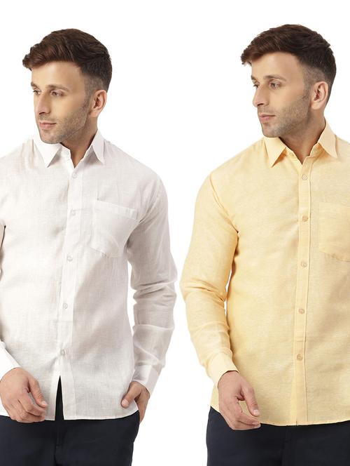 pack of 2 full sleeves solid casual shirts - 20355678 - Very Small Image - 1