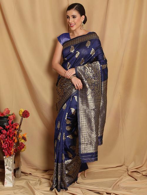 women zari work banarasi saree - 20357429 - Very Small Image - 1