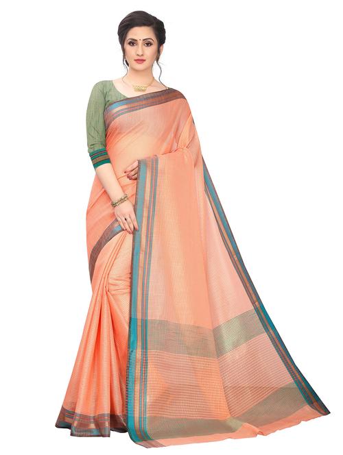 women striped bordered saree - 20357452 - Very Small Image - 1
