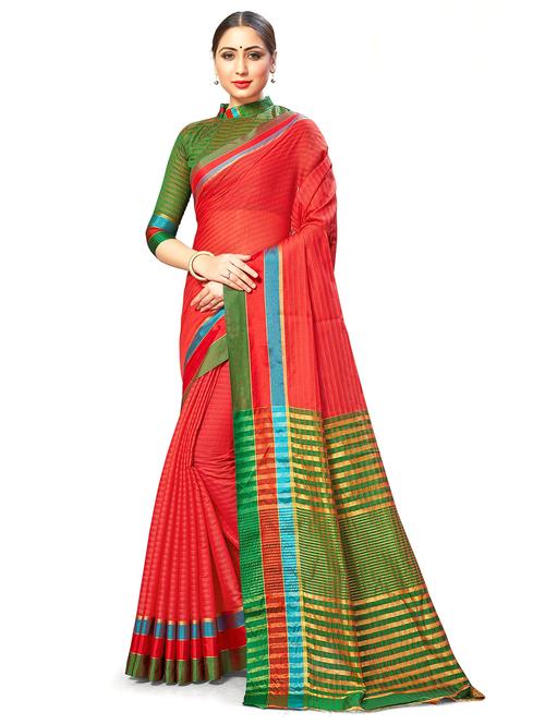 self design handloom saree with blouse - 20357525 - Very Small Image - 1