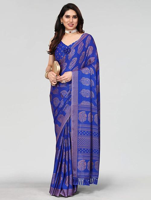 paisley printed saree with blouse - 20357704 - Very Small Image - 1