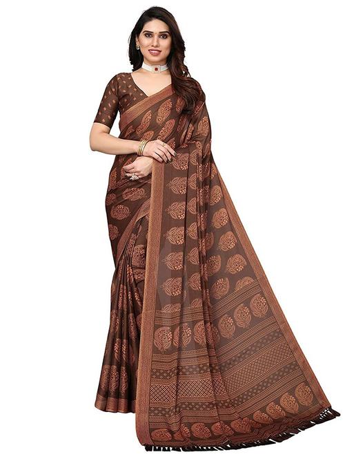 paisley printed saree with blouse - 20357707 - Very Small Image - 1