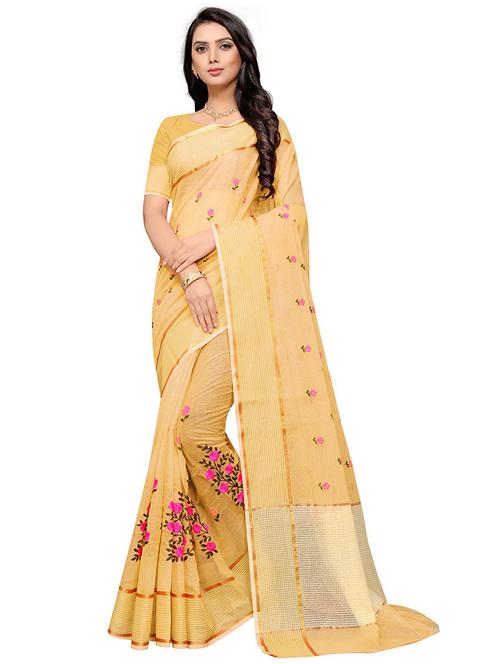 yellow embellished saree with blouse - 20358425 - Very Small Image - 1