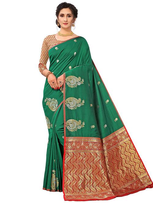 women zari work banarasi saree with blouse - 20358585 - Very Small Image - 1