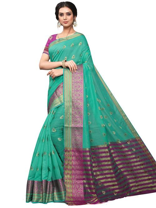 self design banarasi saree with blouse - 20358627 - Very Small Image - 1