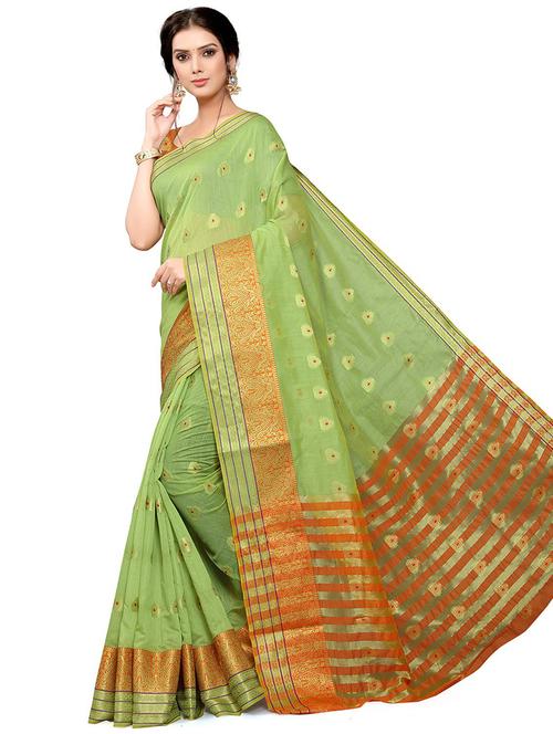 green colored bordered saree with blouse - 20358631 - Very Small Image - 1
