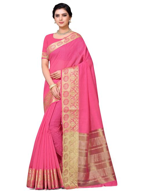 pink colored bordered saree with blouse - 20358651 - Very Small Image - 1