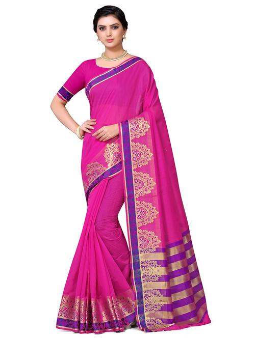 pink colored bordered saree with blouse - 20358657 - Very Small Image - 1