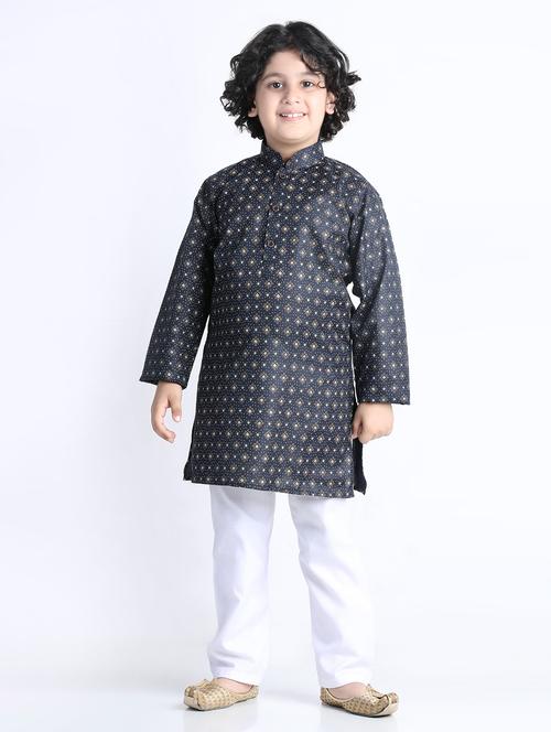 boys printed kurta & bottom set - 20358794 - Very Small Image - 1