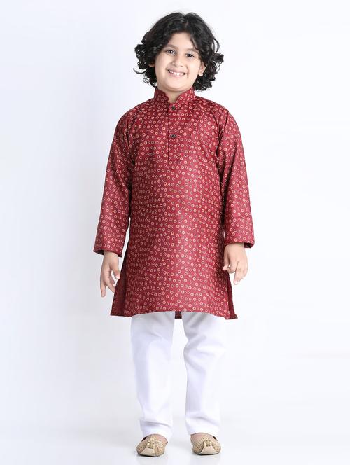 red printed kurta set - 20358797 - Very Small Image - 1