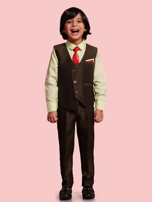 brown solid cotton suit sets - 20358917 - Very Small Image - 1