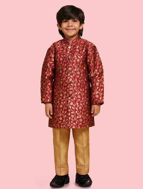 self design sherwani set - 20358963 - Very Small Image - 1