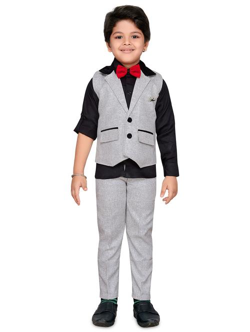 boys grey solids suit sets - 20359026 - Very Small Image - 1