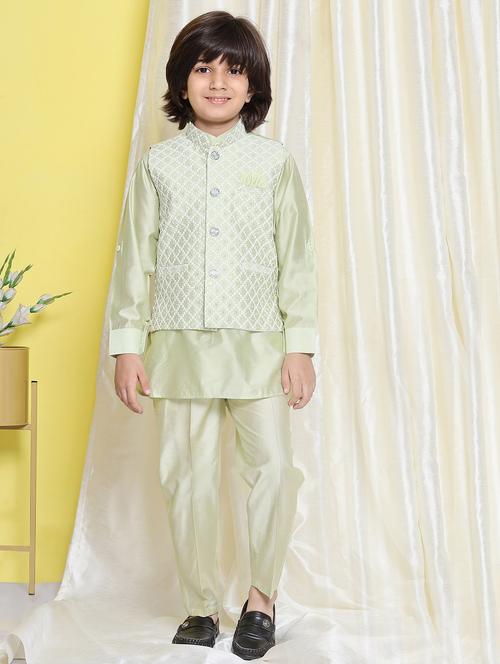 neo mint self design kurta set - 20359035 - Very Small Image - 1