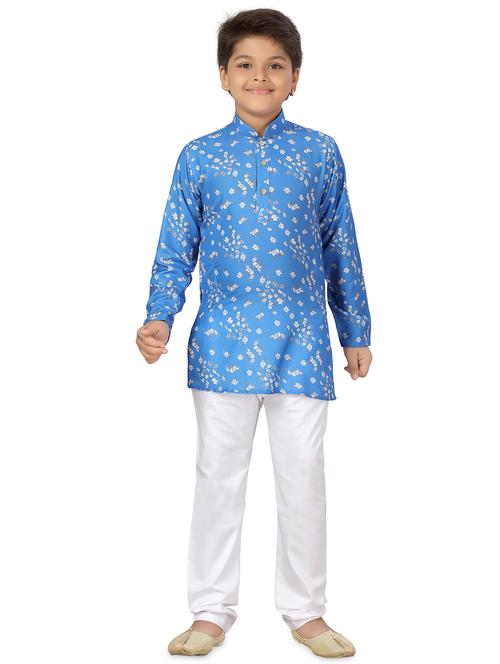 boys long sleeve kurta & bottom set - 20359141 - Very Small Image - 1