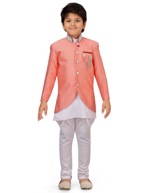 boys self design sherwani set - 20359612 - Very Small Image - 1