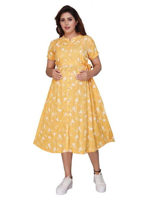 yellow maternity wear dress - 20360348 - Very Small Image - 1