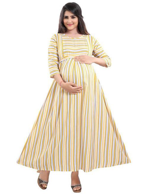 yellow maternity wear dress - 20360353 - Very Small Image - 1