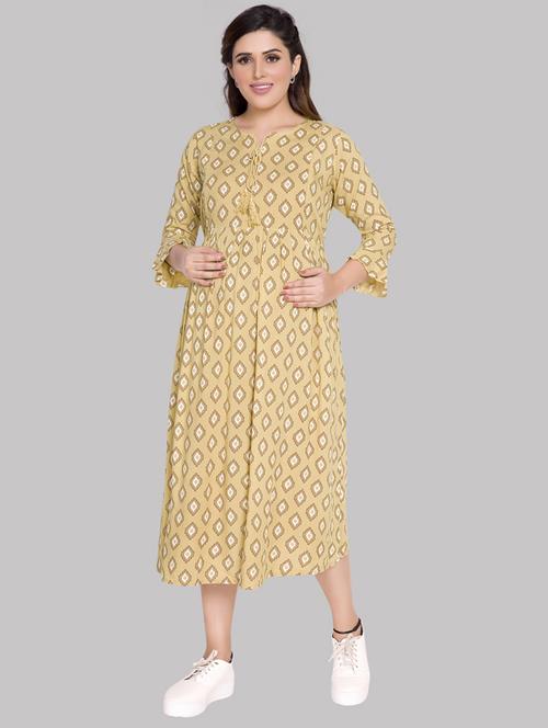 yellow maternity wear dress - 20360360 - Very Small Image - 1