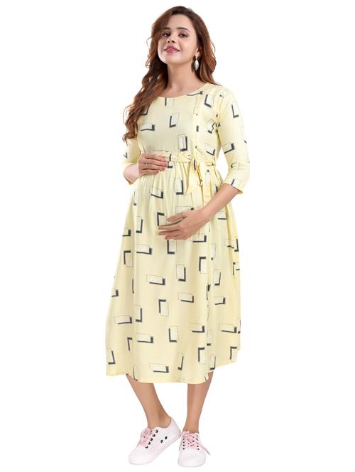 yellow maternity wear dress - 20360368 - Very Small Image - 1