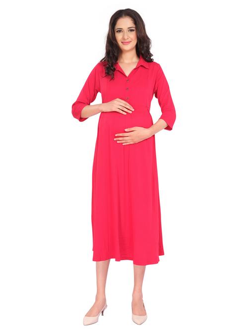 pink solid maternity dress - 20360449 - Very Small Image - 1
