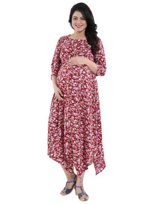 red floral maternity dress - 20360462 - Very Small Image - 1