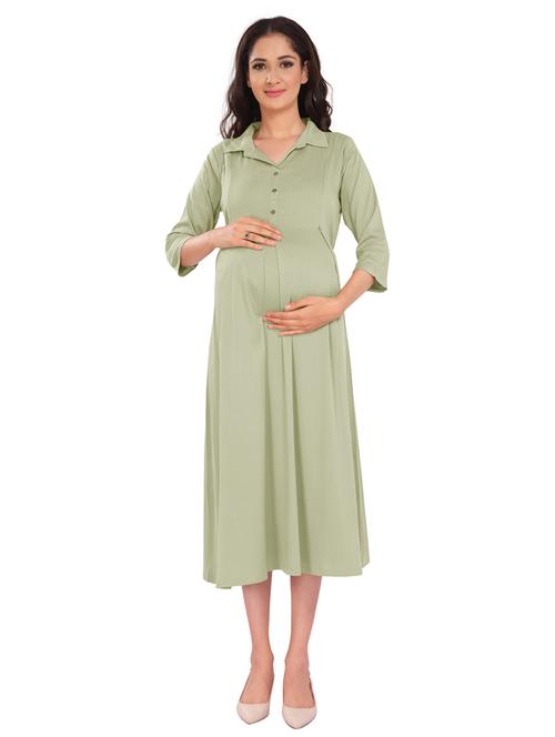 neo mint solid maternity dress - 20360604 - Very Small Image - 1