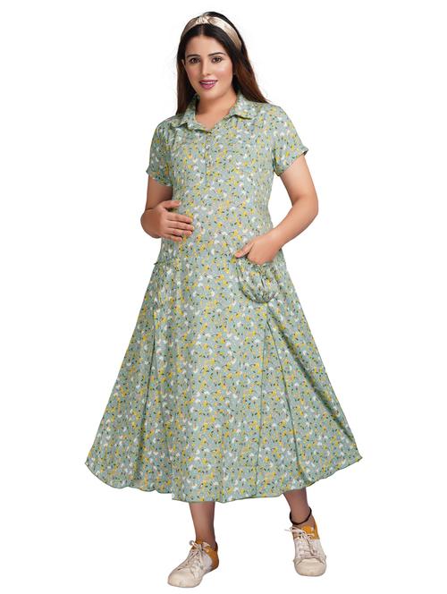 women's green maternity floral dress - 20360608 - Very Small Image - 1