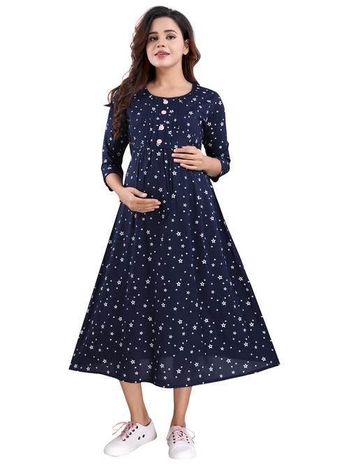 blue maternity wear dress - 20360623 - Very Small Image - 1