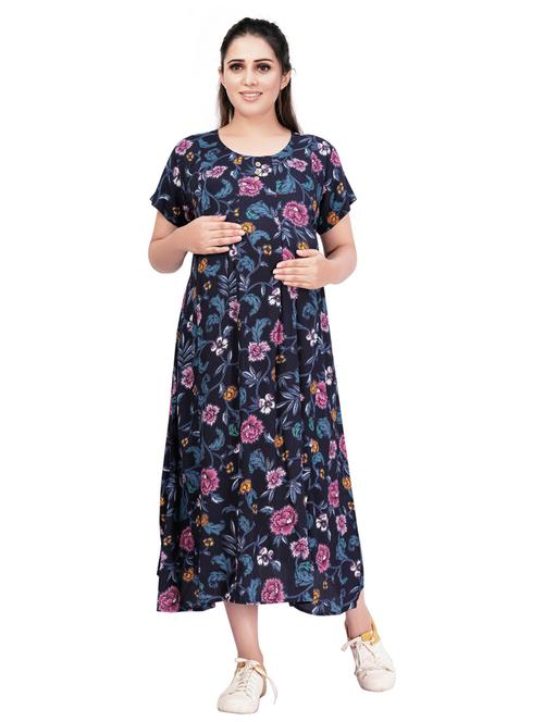 blue maternity wear dress - 20360639 - Very Small Image - 1
