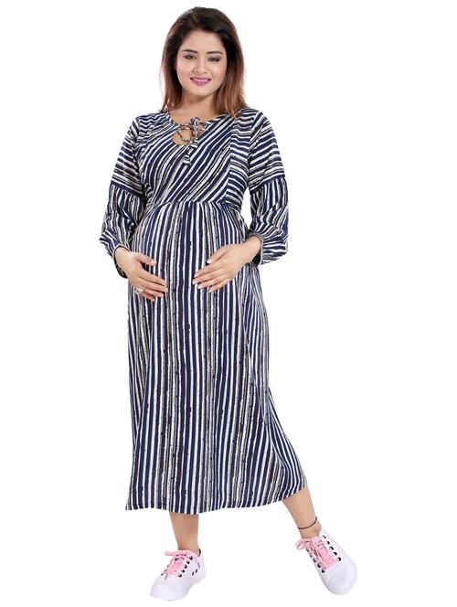 blue maternity wear dress - 20360652 - Very Small Image - 1