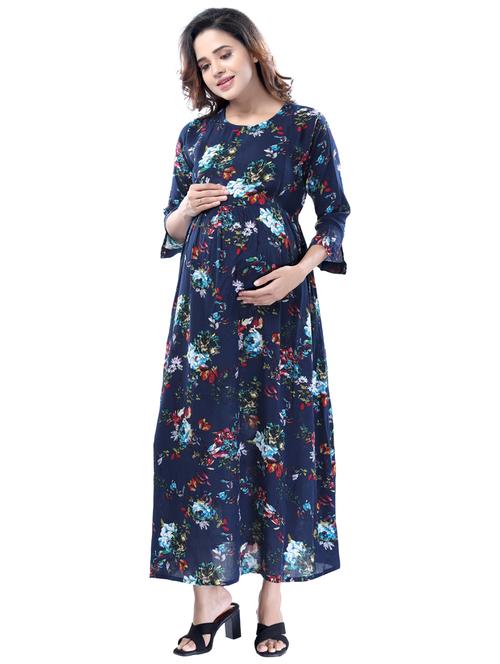 women floral print maternity wear dress - 20360658 - Very Small Image - 1