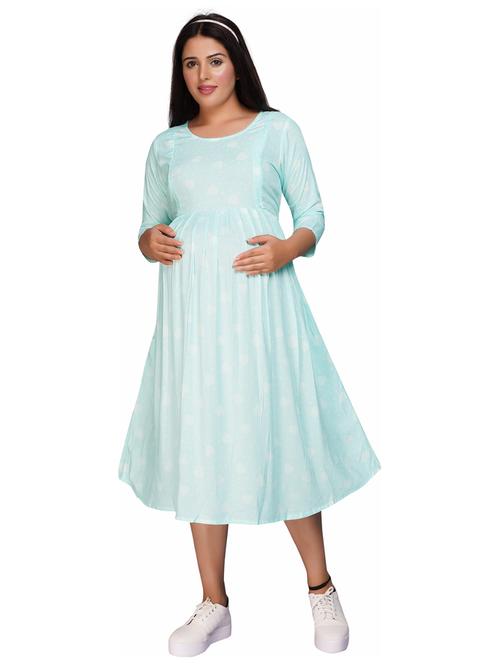 light blue printed maternity dress - 20360706 - Very Small Image - 1