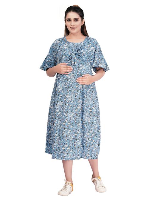 light blue viscose maternity wear - 20360715 - Very Small Image - 1