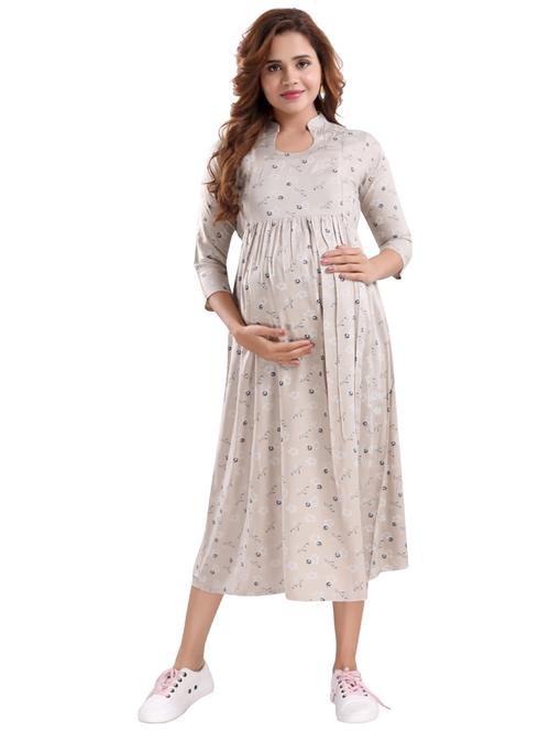 floral printed maternity wear dress - 20360780 - Very Small Image - 1