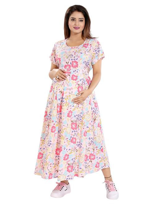 pink floral maternity dress - 20360832 - Very Small Image - 1