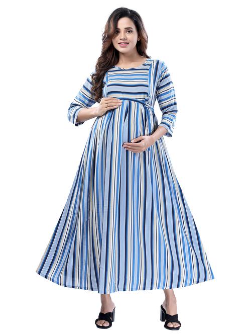 multi color stripes maternity dress - 20360856 - Very Small Image - 1