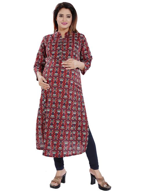 red maternity wear kurta - 20361036 - Very Small Image - 1