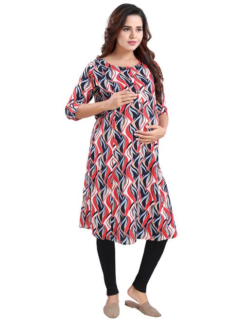 multi colored printed maternity wear kurta - 20361039 - Very Small Image - 1